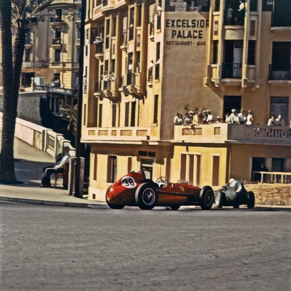Monaco Grand Prix 1958 Stirling Moss leading Mike Hawthorn. The race was won by French driver Maurice Trintignant in the second and final Grand Prix victory of his long career. The win was the second consecutive victory for the privateer Rob Walker Racing Team. Trintignant
