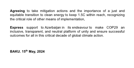 For the 1st time a COP Presidency has invited representatives of the Small Island Developing States - Tuvalu, Tonga &amp; Barbados - 2 input into the #COP29 Agenda. Let's hope this results in tangible outcomes for the world's most climate-vulnerable nations. <a href="/MainaTalia1/">Maina Talia</a> @ERCAus