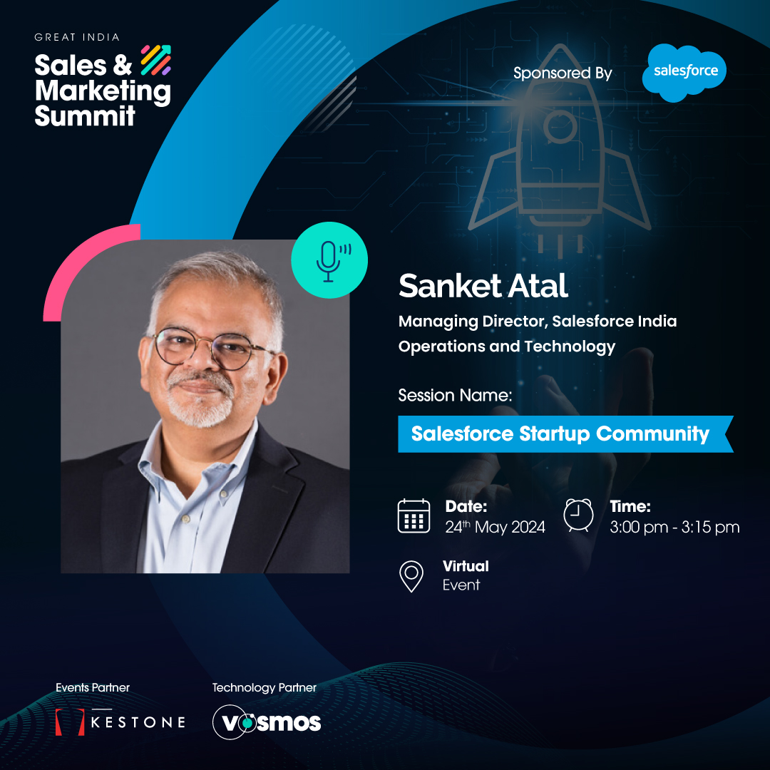 Discover the blueprint to catapult your CRM strategies with Salesforce's Startup Suite. Explore the Suite with Sanket Atal, MD, Salesforce India Operations 📅 24th May 2024 ⏰ 3:00 pm - 03:15 pm Reserve your spot now: bit.ly/4a9BhjN #GreatIndiaSummit #Salesforce #GISMS
