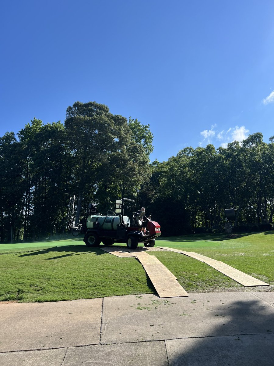 DMcRorie's tweet photo. What a Maintenance Monday! Showing the PG some love, and the rest of them, they’re toast!! 😱 First greens spray-out application completed &amp; all drainage flushed with outfalls located. Sod trucks will finally be rolling in this week after all the rain!🤟@AspenGolf @invitedclubs https://t.co/zHPYLXQskt