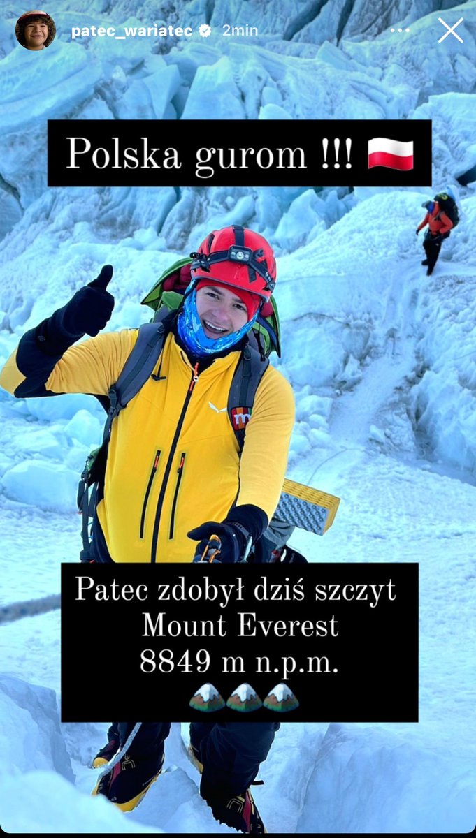 Fastinfoo's tweet image. Patec zdobył szczyt Mount Everest ❗️🇵🇱

Gratulujemy!