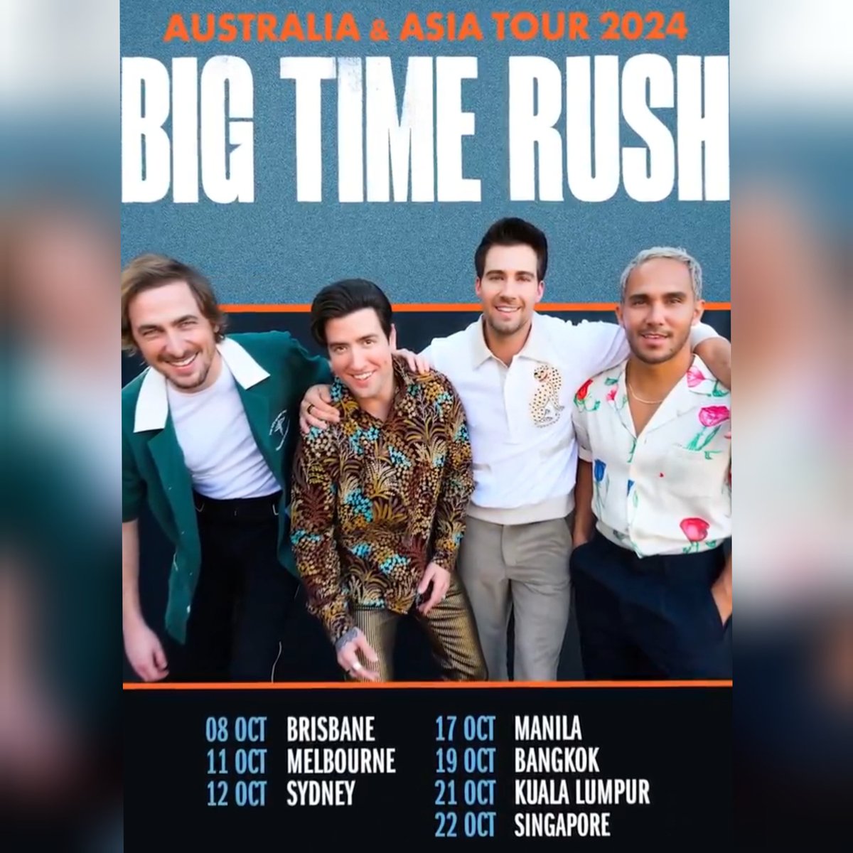 philconcerts's tweet photo. Hello Rushers, BIG TIME RUSH is coming to Manila on  Oct. 17, 2024. https://t.co/6XIgqVJaAd