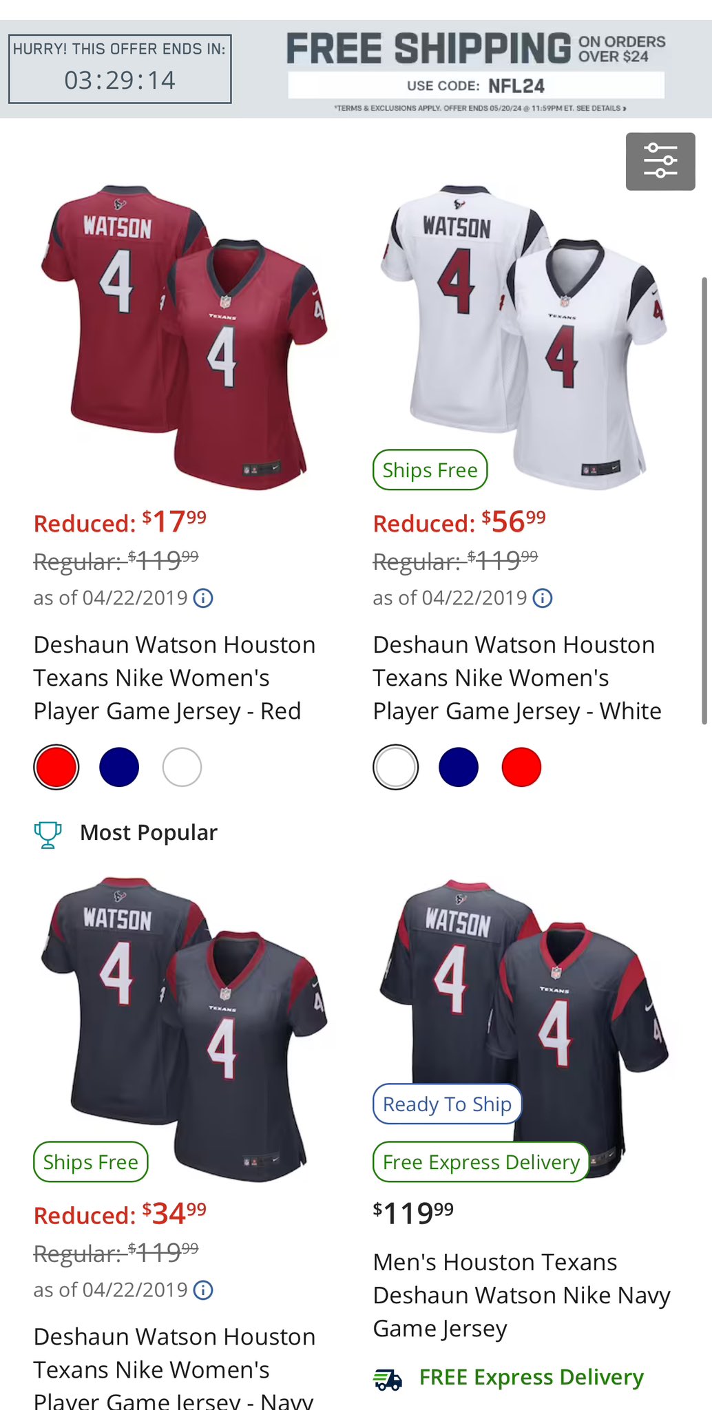 Deshaun watson jersey womens hot sale