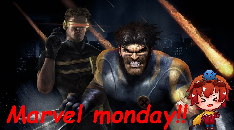 ok, everyone, it is time for more Marvel Mondays let go!! It's around 6:30 pm PST for this hero to hero up with X-Men!! twitch.tv/zerohero234 and YouTube side too!! #Vtubers #Xmen #herozero