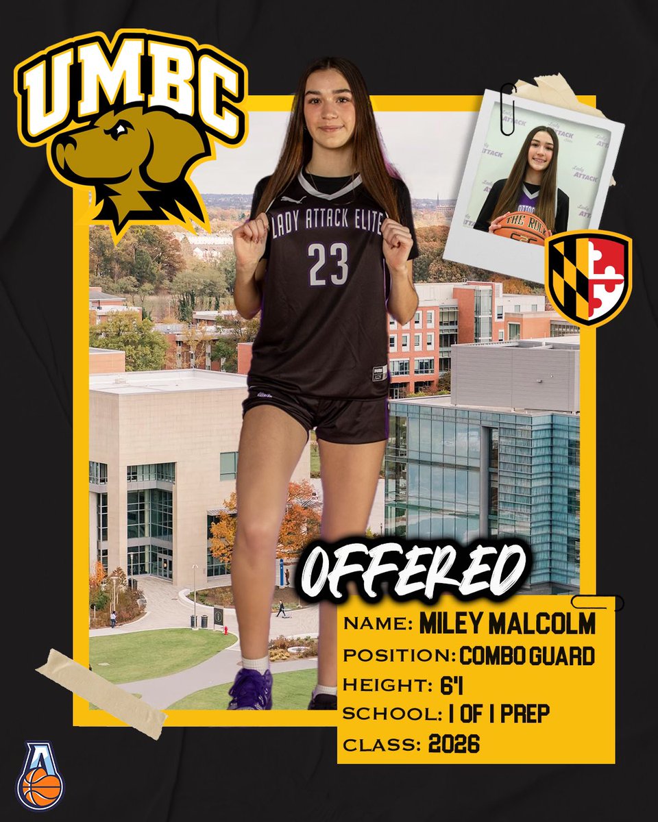 Thankful to receive an offer from <a href="/UMBCwbb/">UMBC Women’s Basketball</a> <a href="/MaggieTien/">Maggie Tien</a> <a href="/walker_coach/">Candice Hill</a> . Appreciate you coming to watch our team play and look forward to getting on campus soon.

<a href="/FOPBasketball/">Coach Anthony George</a> <a href="/LADYATTACKELITE/">Lady Attack Elite Basketball</a>  <a href="/1of1PrepWBB/">1 of 1 Academy Women’s Basketball</a> <a href="/CoachJ0_/">Coach Jay</a> <a href="/Assist_U_/">AssistU Recruiting</a> <a href="/CoachMalcolm1/">Coach Malcolm</a> <a href="/LAE2026/">Lady Attack Elite National 2026</a> 

#BeElite