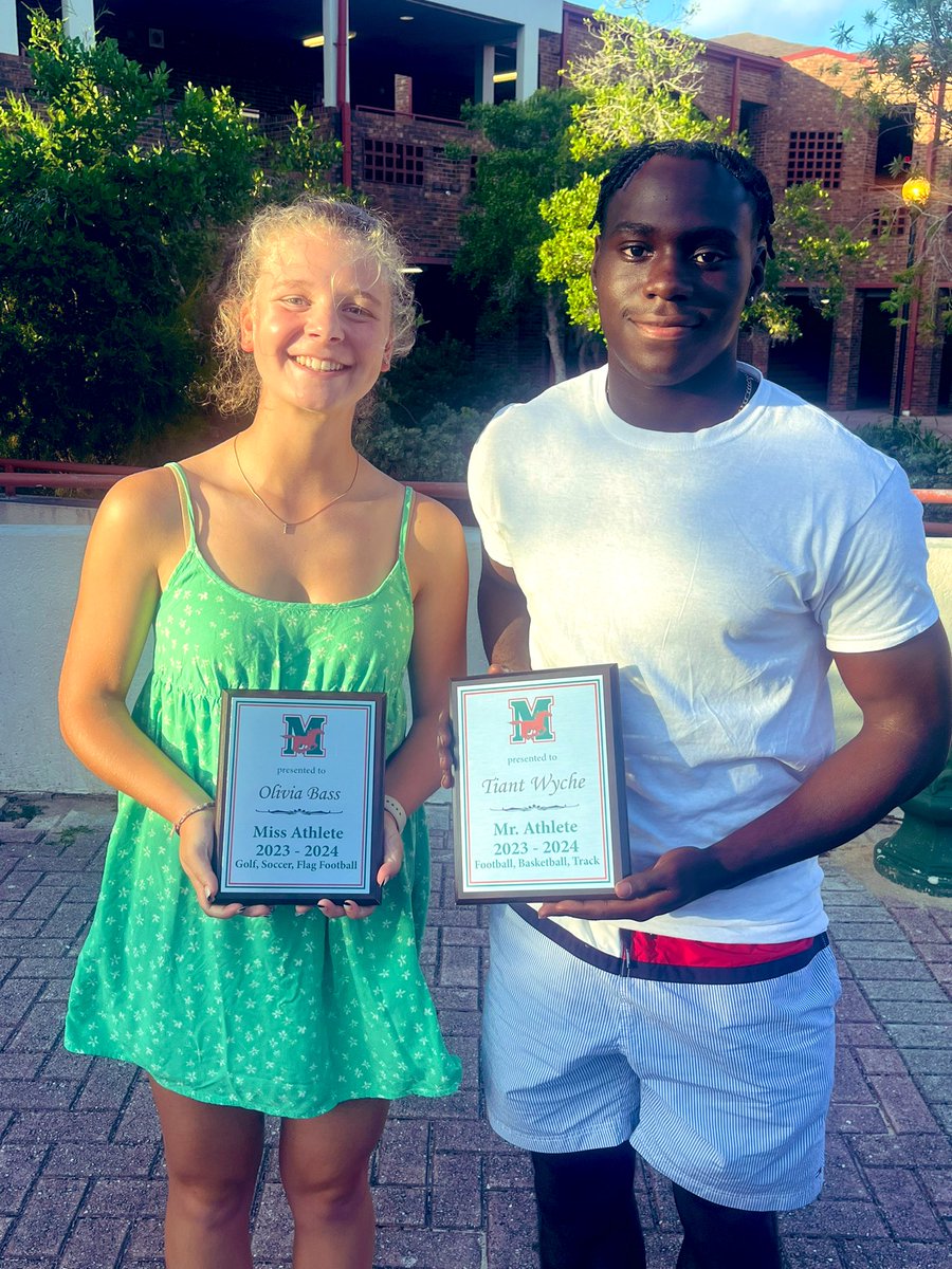 Congratulations to the Class of 2024 Mr and Miss MHS Athlete, Olivia Bass and Tiant Wyche. Go Mustangs!
