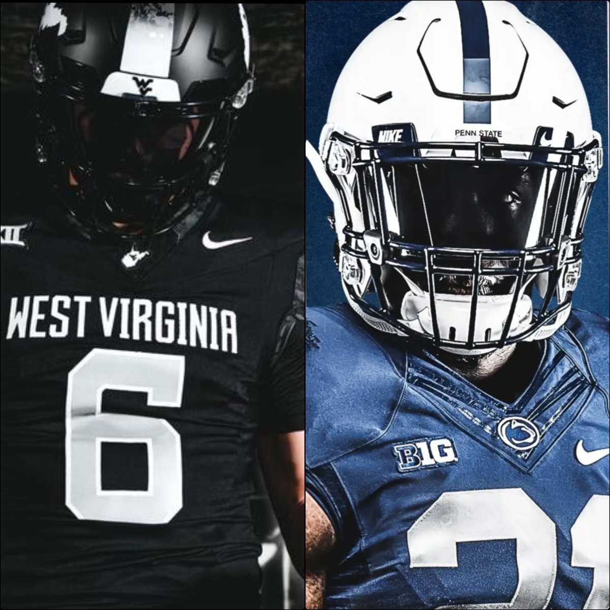 B10BEYOND's tweet photo. Ok here we go! 
Spread it around!

Who wins Week One?

Repost for West Virginia 
Like for Penn State https://t.co/IGfhJPMmvy
