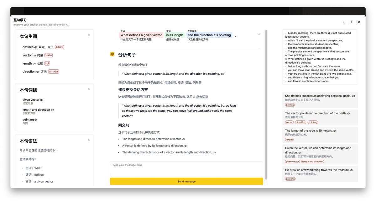 riverhohai's tweet image. 今日开源 → dash-player.solidspoon.xyz 

专为英语学习者打造的视频播放器

双语字幕 + 按句跳转 + 单词翻译 + 布局自定义 + 视频下载 + 字幕生成 + 视频分割 + 历史管理

✦ @shadcn @DrizzleORM @reactjs @tailwindcss #SQLite #FFmpeg  

来自 @Cedarrival