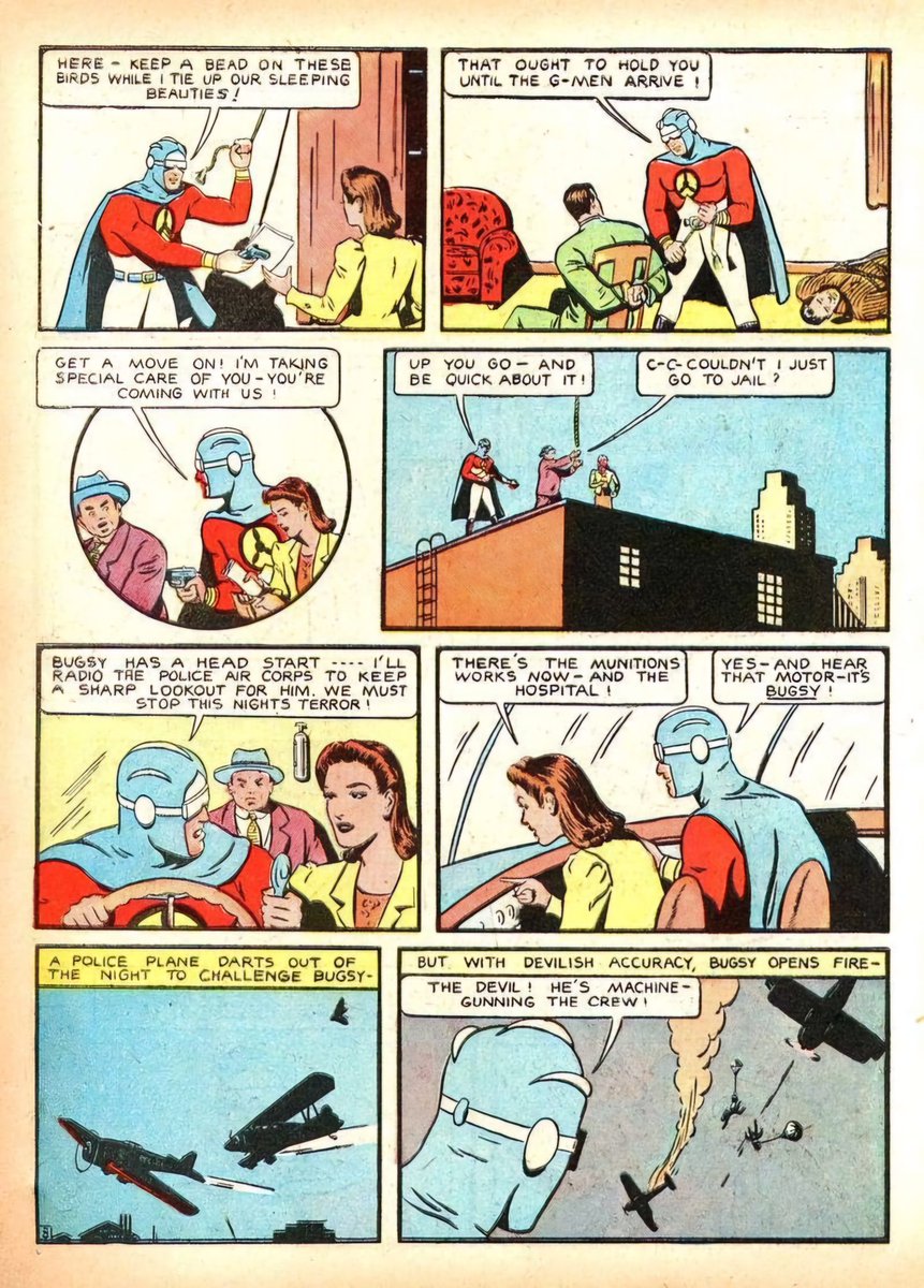 'Skyman' (chapter two) script: Gardner Fox (as Paul Dean), art: Ogden Whitney from Skyman#1 (1941 Columbia Comics).