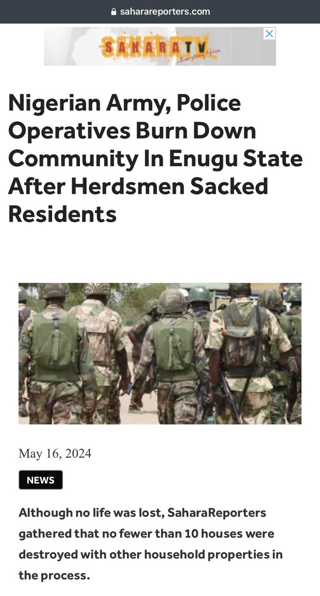 @SaharaReporters Do anyone understand the game be played by Gov Peter Mbah, 🇳🇬 army & Fulani herdsmen.
Fulani herdsmen will first attack the community in question then followed by Nigeria military burning  the community down and finally #Mbah will finish the work with demolition.
All about RUGA
