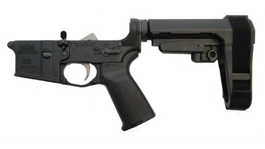 PSA AR15 pistol lower receiver with SB Tactical SBA3 adjustable brace, Magpul grip/trigger guard, and NiB EPT trigger for $199 shipped currently here: mrgunsngear.org/3wAGTSk #AR15