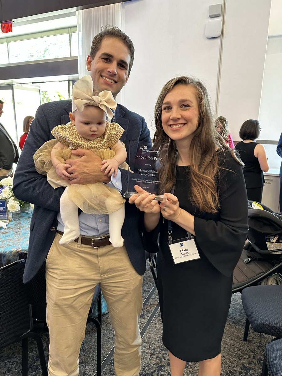 Even the newest member of the fam had to come out to celebrate @EPPCdc and @FamStudies' fantastic work protecting children from predatory social media and smartphone industries! Congrats @ClareMorellEPPC!