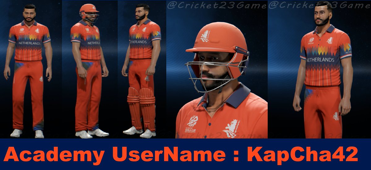 #T20WorldCup #Netherland 🇳🇱#Jersey @graynics #Cricket24 Created😎Team : NETHERLANDS 🇳🇱 @KNCBcricket New Latest T20 World Cup Jersey is here for @T20WorldCup for Cricket 24 The Most Authentic Game of Cricket from @BigAntStudios with Licensed pads from @graynics