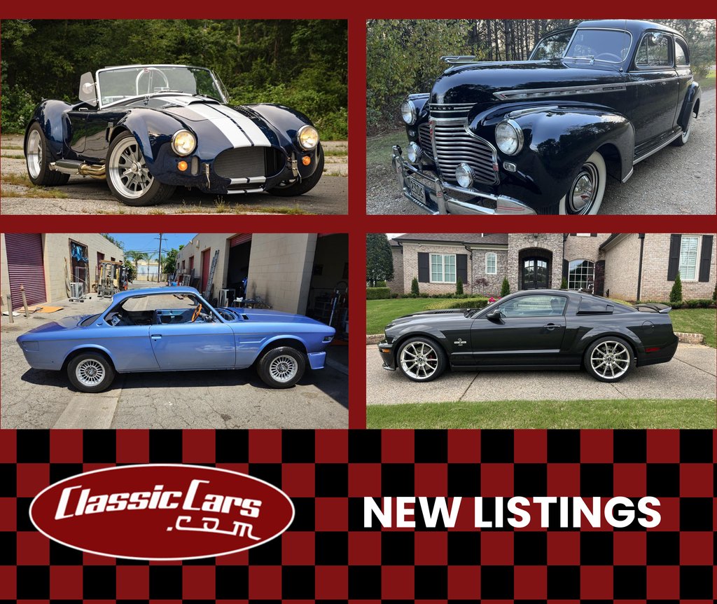 Check out our latest listings below! Let us know which one is your favorite. 1965 Backdraft Racing RT4: classiccars.com/listings/view/… 1941 Chevrolet 2-Dr Sedan: classiccars.com/listings/view/… 1972 BMW 3.0CSI: classiccars.com/listings/view/… 2007 Shelby Super Snake: classiccars.com/listings/view/…