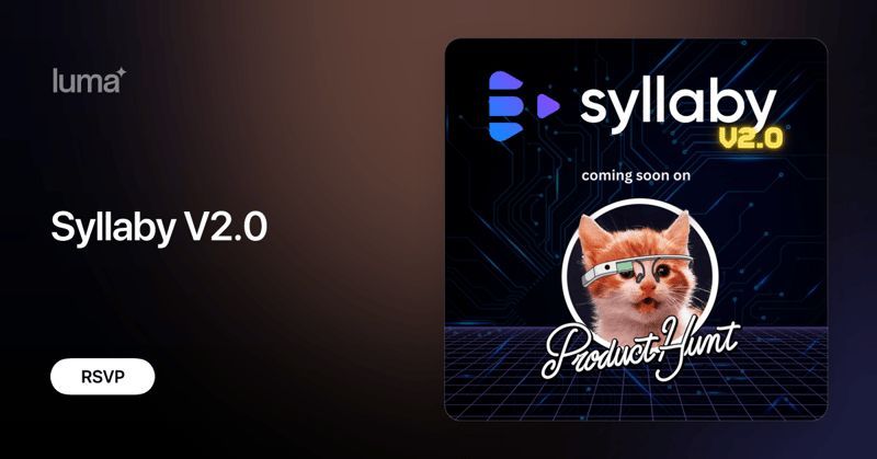 🎉 Just a heads up, friends—#SyllabyV2 drops on May 29th on Product Hunt! We've packed it with innovative features to shake up digital marketing. 

🔉 Can't wait for you to see it! Register here for all the details: buff.ly/3szzfd0 
#syllaby #aitools #SaaS #BuildinPublic