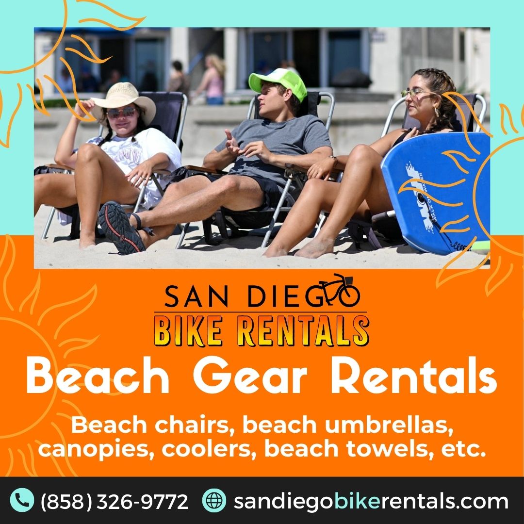 Perfect weather alert! ☀️ Don't miss out on a beach day made easy. Skip the rush and rent your beach gear from us at San Diego Bike Rentals. Visit sandiegobikerentals.com. 

.

.

.

.

#sandiegobikerentals #beachgearrental #bike #rentals #beachrentals #sandiego #beachgear