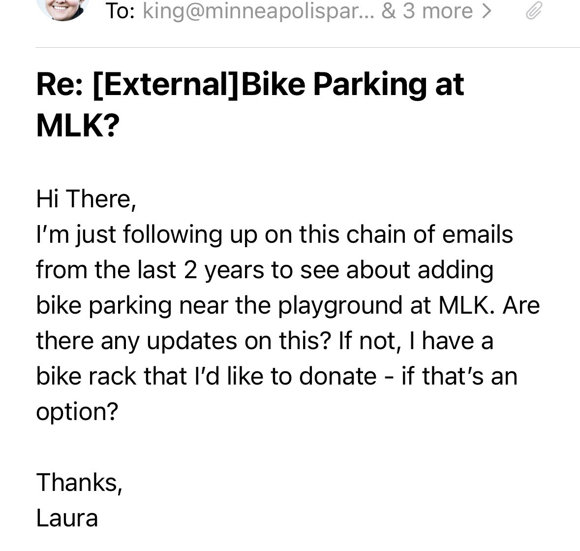 Bike advocacy is a really glamorous way to spend my free time. 

It sometimes means sending lots of emails over multiple years asking for really basic stuff (like bike parking at a city playground), before finally seeing if I can make it happen myself. #bikelobby