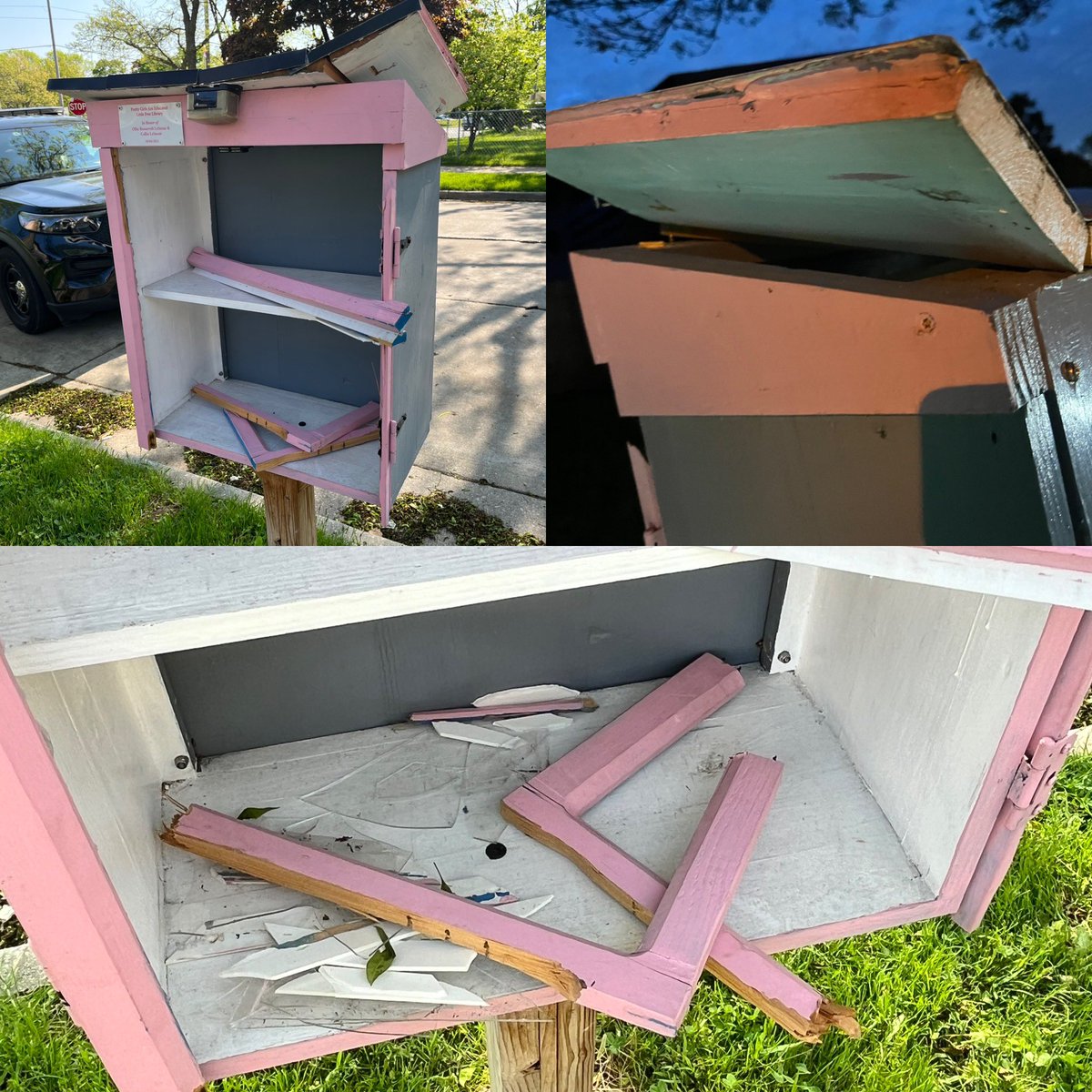 #LittleFreeLibrary vandalized in #Milwaukee. I spoke to the woman who built it. The meaning behind her efforts go far beyond the books which sat on these small shelves. 

Listen in: open.spotify.com/episode/3bfRxx…