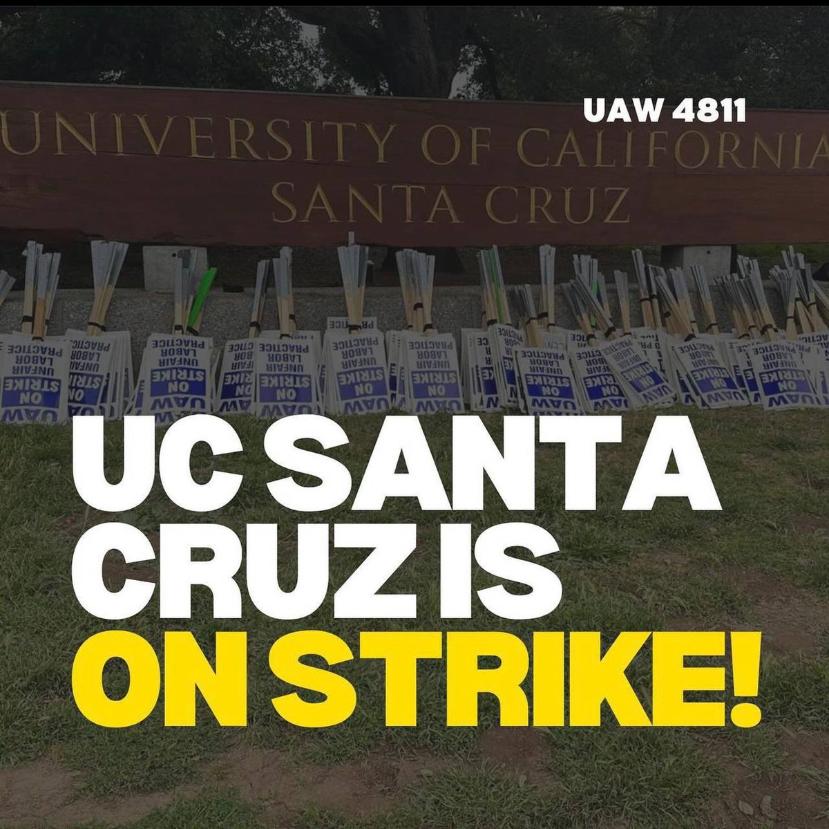 UAW 4811 UC Santa Cruz Strike | Today, UC Santa Cruz is the first UAW 4811’s ULP to strike in solidarity with the Marxist Communist Revolutionaries. UAW 4811 represents 48,000 university workers who voted to strike last week. The Palestinian protest movement aligns with