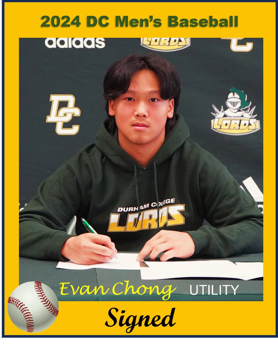 The Lords add another nice piece to the Men’s varsity baseball team with the signing of an extremely versatile Evan Chong.