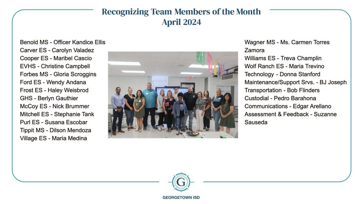 Congratulations to our April Team Members of the Month!