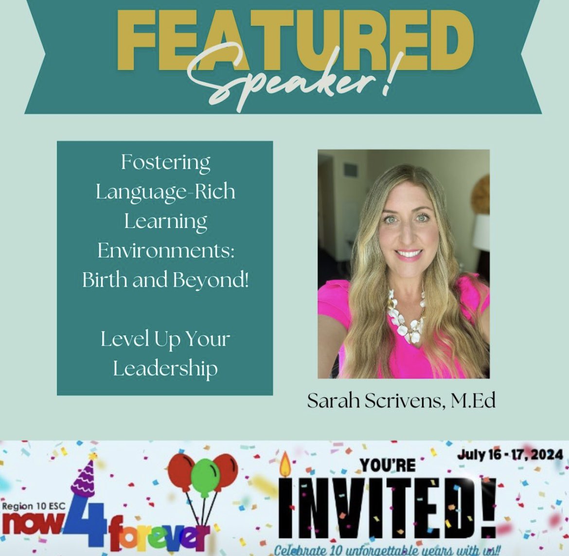 Sarah Scrivens, M. Ed. (@pksarahscrivens) on Twitter photo Looking forward to presenting at <a href="/Region10ESC/">Region 10 ESC</a> Now4Forever Early Childhood conference! 💫 📆🚀
Who is attending?? ⬇️⬇️ Lets connect!
#Prek #EarlyChildhoodEducation #LeadershipMatters #ECEchat Looking forward to presenting at <a href="/Region10ESC/">Region 10 ESC</a> Now4Forever Early Childhood conference! 💫 📆🚀
Who is attending?? ⬇️⬇️ Lets connect!
#Prek #EarlyChildhoodEducation #LeadershipMatters #ECEchat