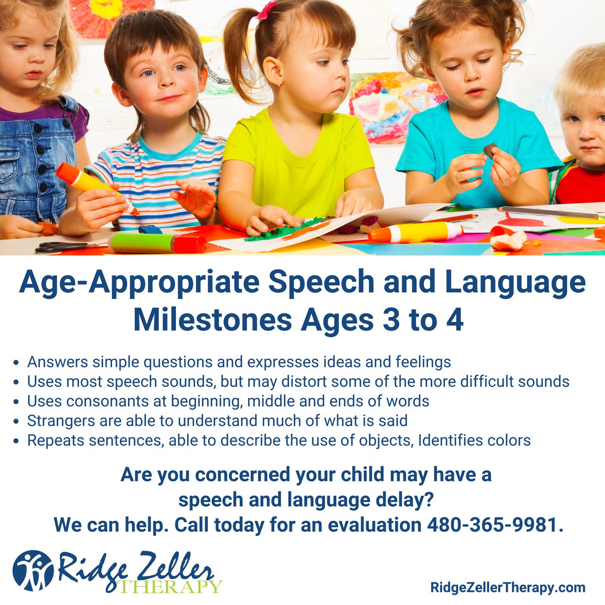 If you are concerned your child may have a speech and language delay or communication disorder, call to schedule an evaluation 480-365-9981 #speechdelay #speechtherapy #speechmilestones #preschool #asdmom