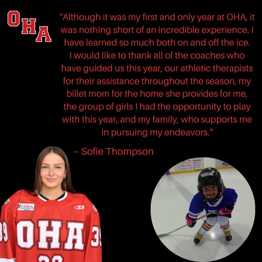 🎓 Graduation Spotlight! 🎓 Sofie Thompson #47 - Defense🏒 ▪️U18 Female Prep ▪️1 year at OHA Post Graduation Plans: ▪️Attend the University of Arizona to play for the wildcats women's hockey team and study psychology. Congratulations, Sofie! 👏🏽 #OkanaganHockey #Classof2024