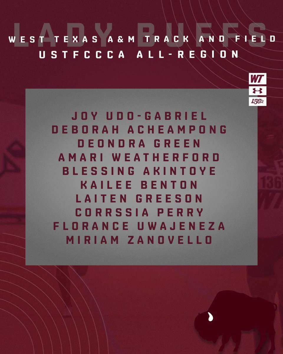 45 All-Region Honors for the Buffs and Lady Buffs this outdoor season! 🦬

#BuffNation #lscotf #NCAAtf