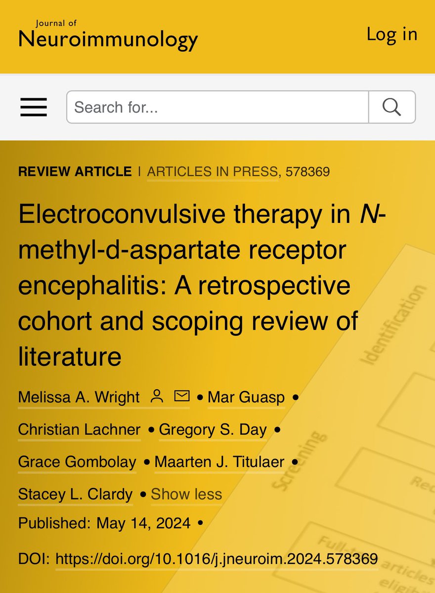 StaceyLClardy's tweet photo. On comprehensive review, there is NO CURRENT/EXISTING QUALITY DATA to support or justify the use of electroconvulsive therapy (ECT) in NMDAR Encephalitis.  

https://t.co/wx7Q2ikIRG https://t.co/9Zf1zXrZSG