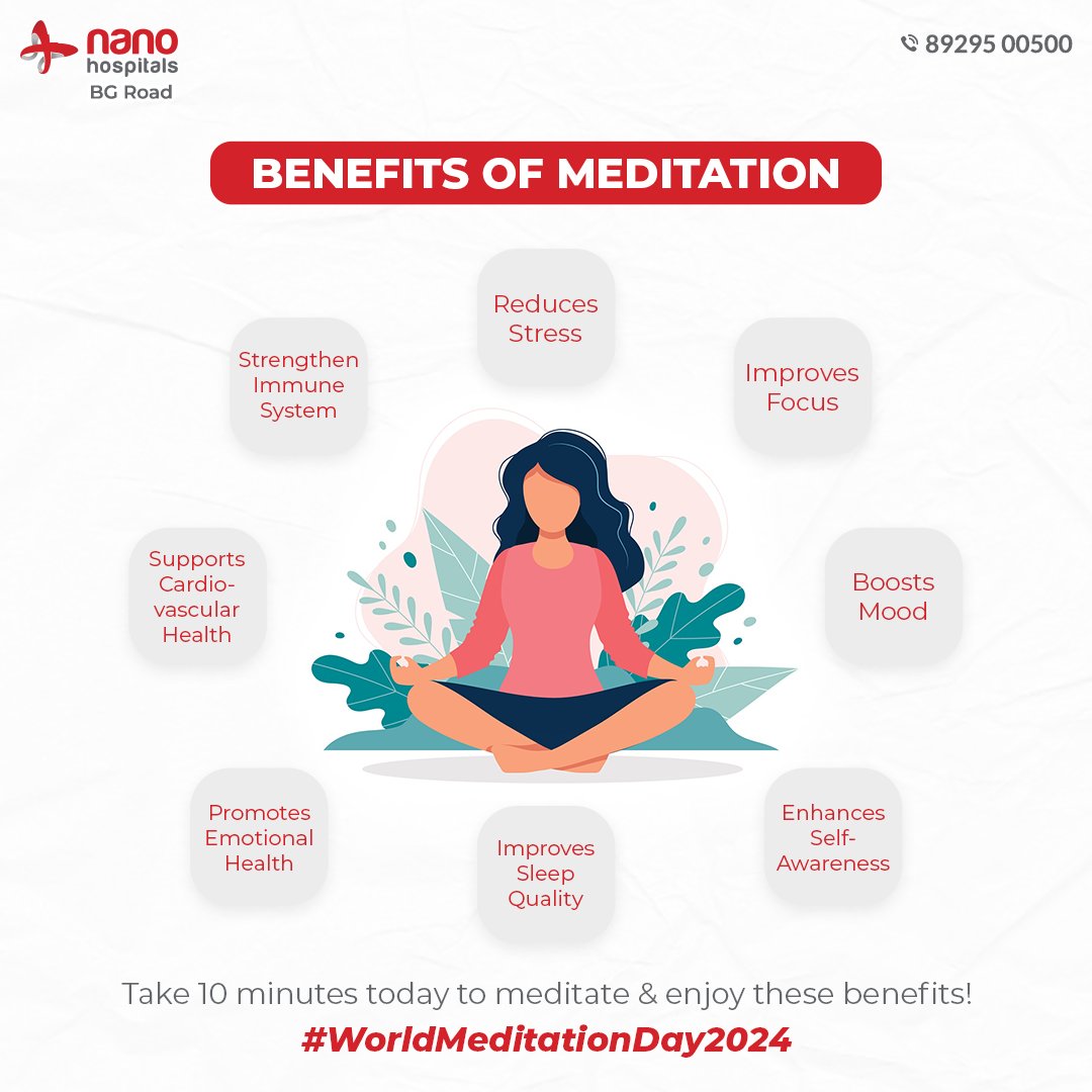 Save this post and try meditating for 10 minutes today. Share your experience in the comments! 

#WorldMeditationDay #MeditationBenefits #WellnessJourney #Mindfulness #HealthyMind #SelfCare #NanoHospitals #Hulimavu #Bengaluru
