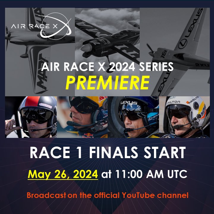 🚨Be sure to catch it🚨 The final tournament of Race 1 will be streamed on the official YouTube channel at 11:00 am UTC on Sunday, May 26th. Race 1の決勝トーナメントは、日本時間の5月26日（日）20時に大会公式YouTubeチャンネルで配信予定です。 📺 youtube.com/@AIRRACEX #AIRRACE