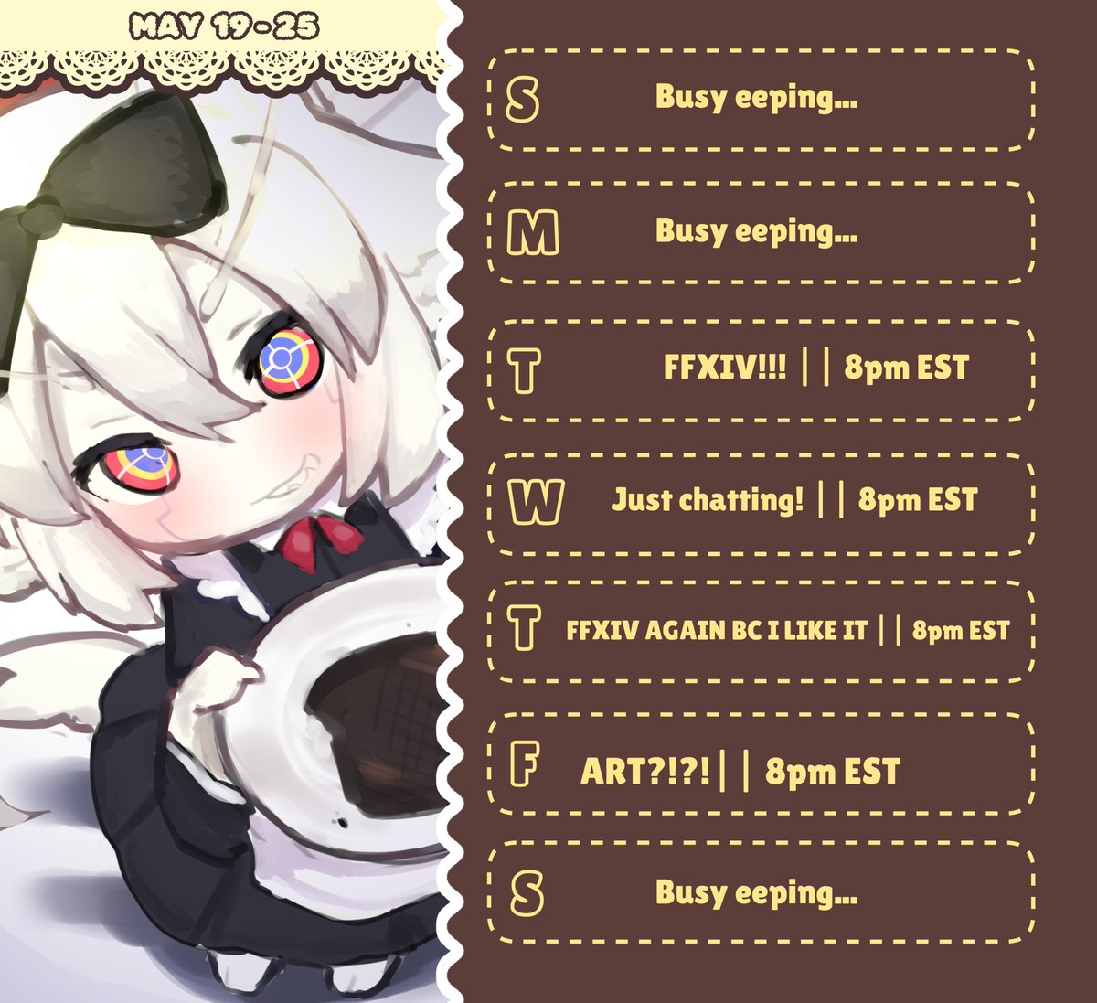 peroperomimi's tweet photo. This weeks schedule! https://t.co/Lf9UWD2wX1