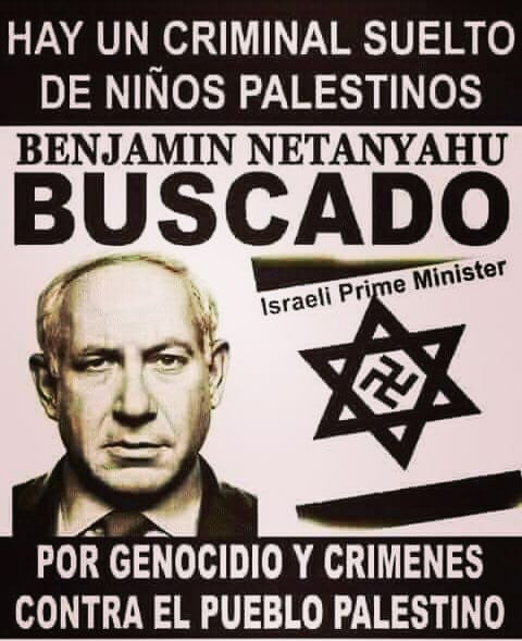 Netanyahu buscado por genocida, criminal de guerra y asesino de niños.