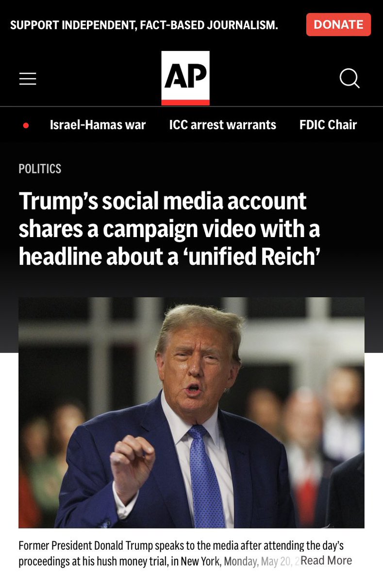 The “social media account” didn’t share it. A person did. That person is named Trump.