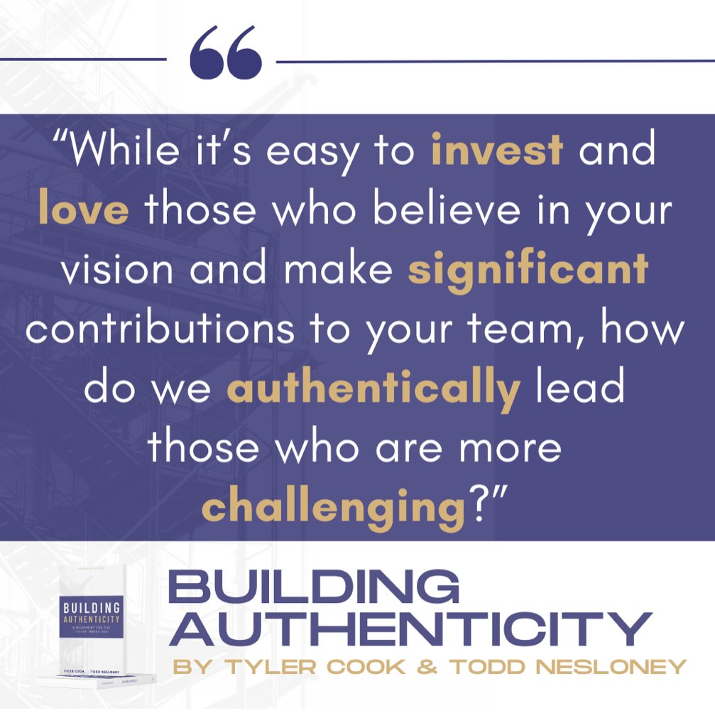 Loving and investing in those who believe in us, is easy. But what about those we serve alongside of that are far more challenging? Who don't always rise to the level we expect? What about them? We dive into this more in our book Building Authenticity. Grab your copy here: