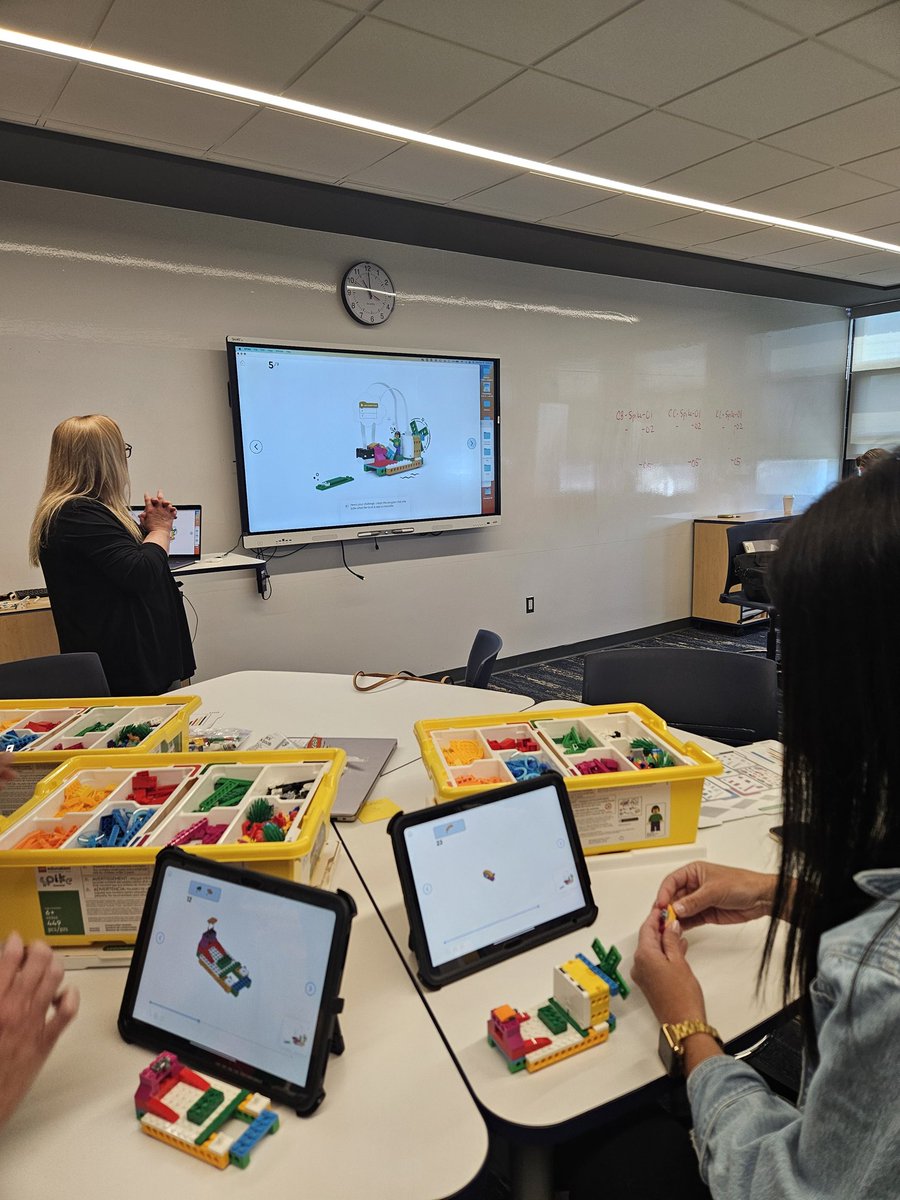 We had a great day of LEGO training! Thank you Mrs. Yager for all the guidance and resources needed to learn about the new LEGO SPIKE Essential kits for Grades 3, 4, and 5! 🤖 #wearebethpage @BethpageUFSD @choiness27
