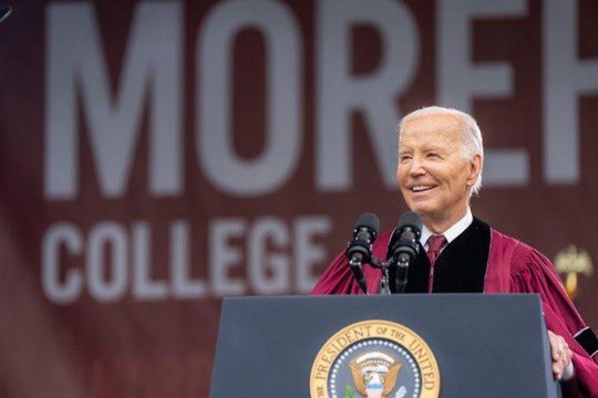 #VoteBlue #VoteBidenHarris #wtpBLUE WE THE PEOPLE wtp2348   President Biden delivered remarks at Morehouse College on Sunday where he urged the graduates not to give up on democracy, while touting his administration's work for Black Americans. He said that in a healthy democracy,