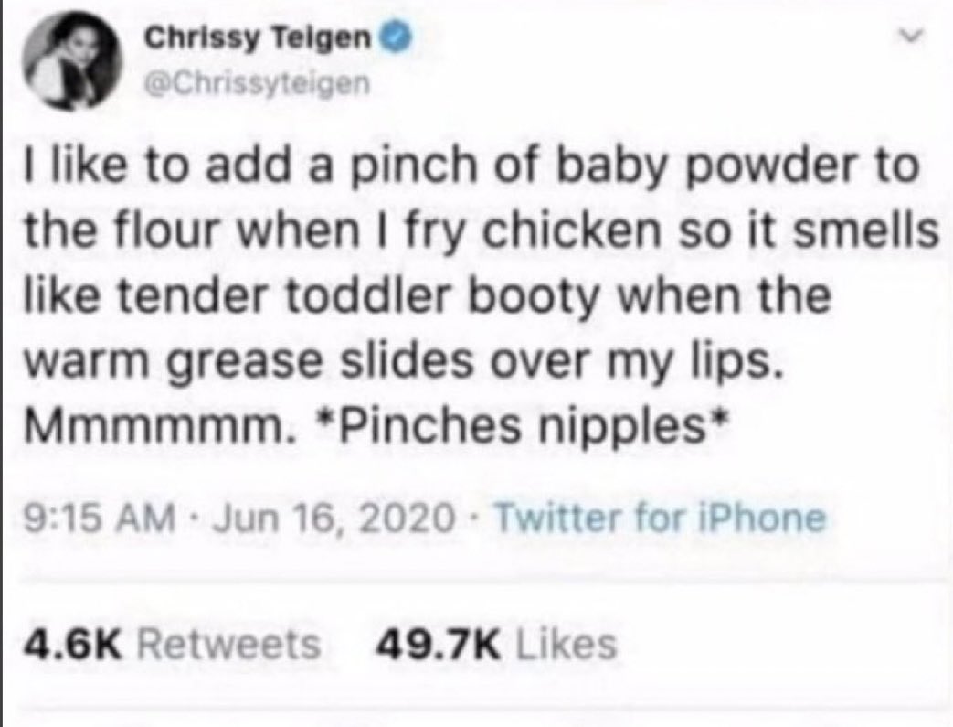It’s 2024 can someone please send this to Chrissy Teigen and ask her to unblock me? It has been a year and I miss talking to her about these posts.