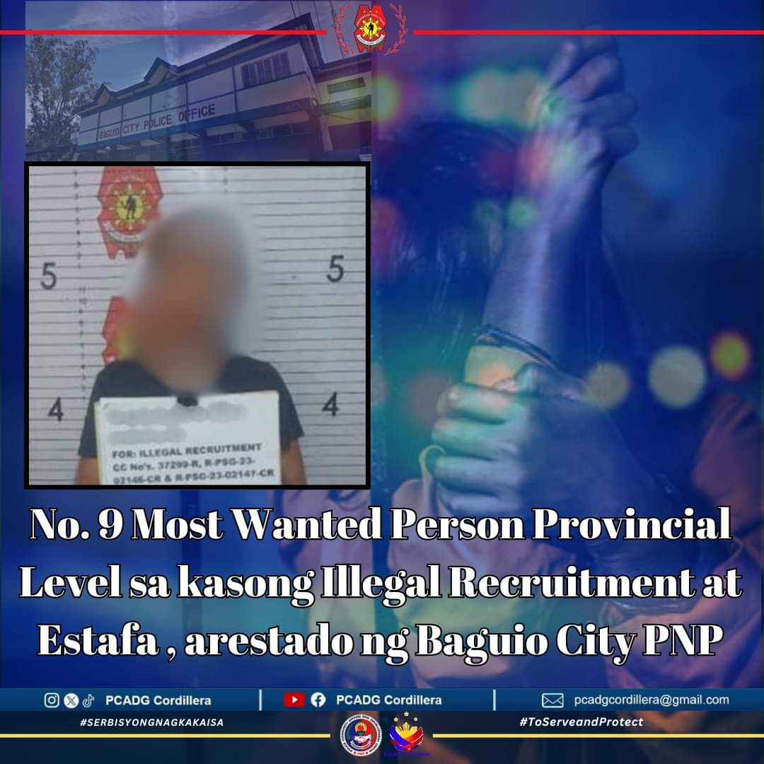 No. 9 Most Wanted Person Provincial Level ng CIDG Baguio CFU, arestado ng Baguio PNP

#BagongPilipinas 
#ToServeandProtect 
#PCADGCordillera 
#DitoSaBagongPilipinasAngGustoNgPulisLigtasKa