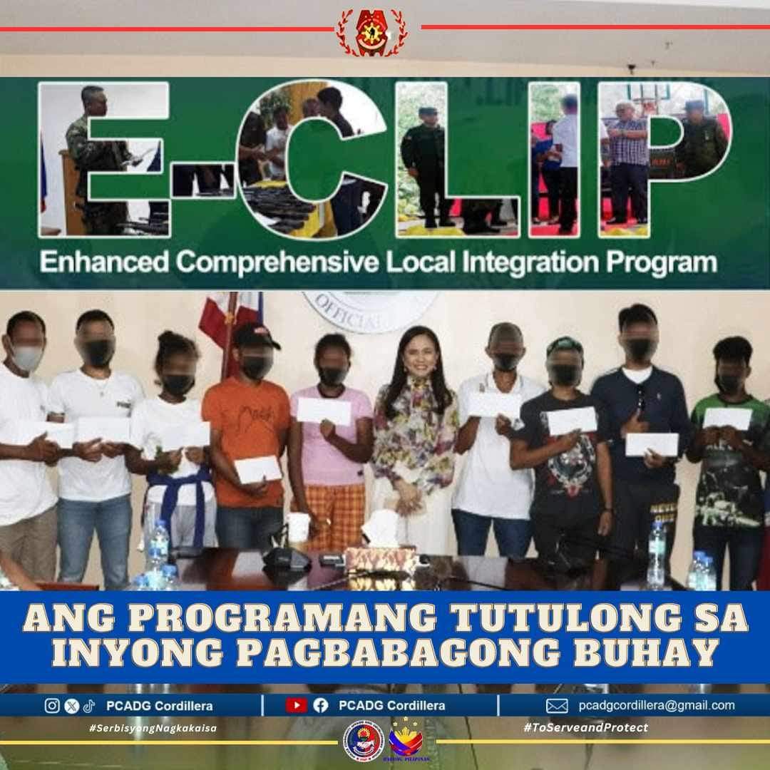 Enhanced Comprehensive Local Integration Program o E-CLIP 👇

#SerbisyongNagkakaisa
#BagongPilipinas
#ToServeandProtect
#PCADGCordillera