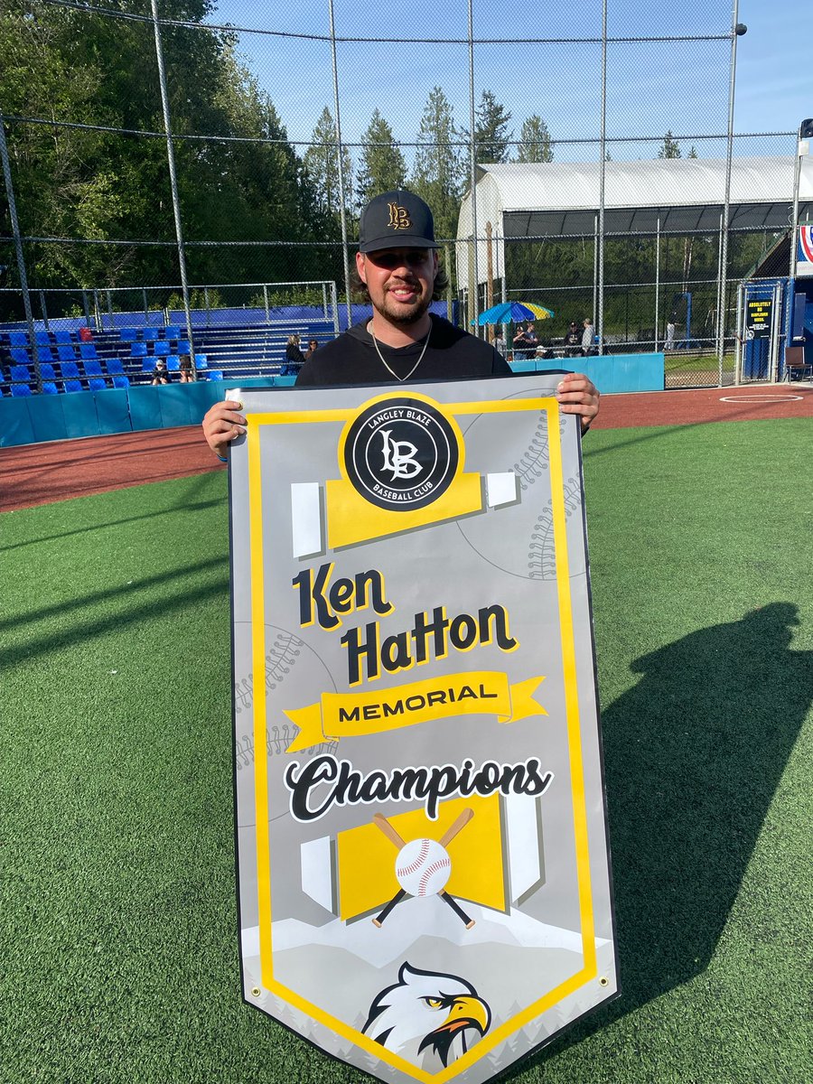 More than just baseball… back to back for you Grandpa 🦅💛🖤 Thank you to the @Langleyblaze for allowing me to honour my grandpa with this tournament & all the parents/volunteers for their support. Roll Blaze baby ⚡️