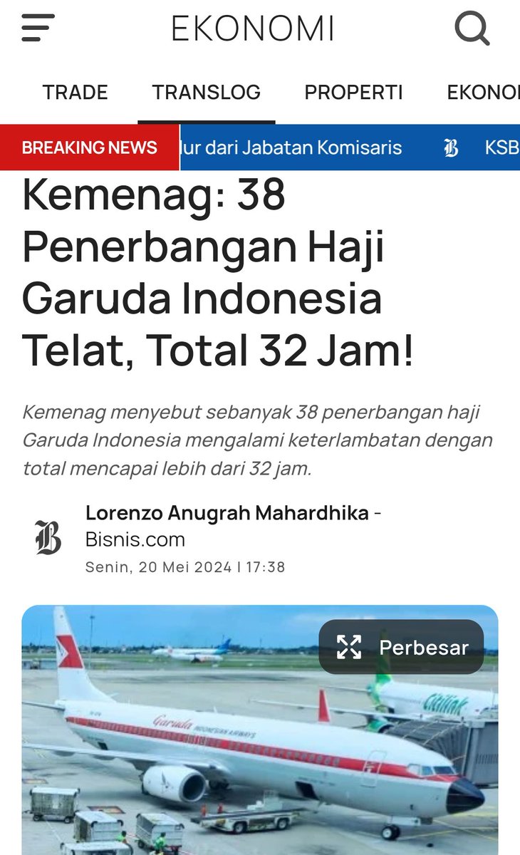 Fenomena 'NGARET' penerbangan Garuda Indonesia untuk jamaah calon haji Indonesia 2024, Telat total 32 jam 😱 Tak heran bila negeri ini pun jadi identik dengan 'budaya ngaret' ekonomi.bisnis.com/read/20240520/…