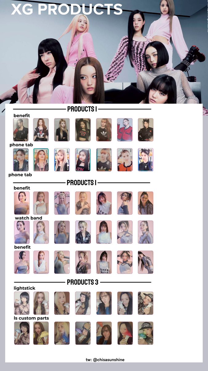 XG products 1 2 & 3 photocard benefit pc template complete✓ added