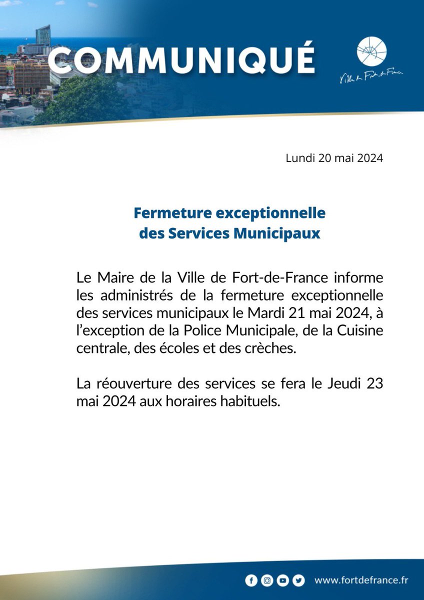 #Communiqué #Fermeture #Exceptionnelle #batimentadministratif