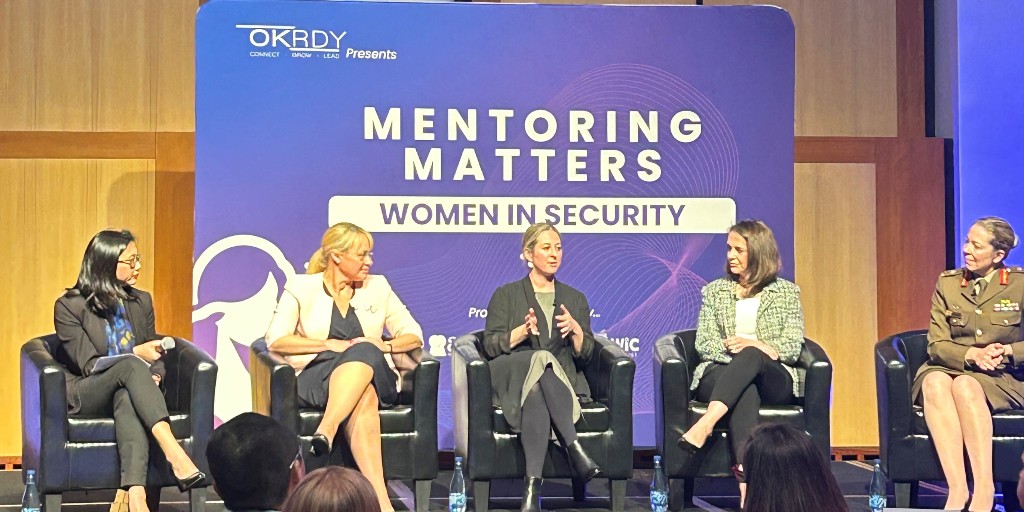 We're privileged to have supported @OK_RDY Mentoring Matters event at Parliament House. Tamara Spigelman, First Assistant Director-General, joined a panel of senior leaders to discuss diversity &amp; inclusion in the workplace &amp; career &amp; mentoring opportunities for #WomenInSecurity.