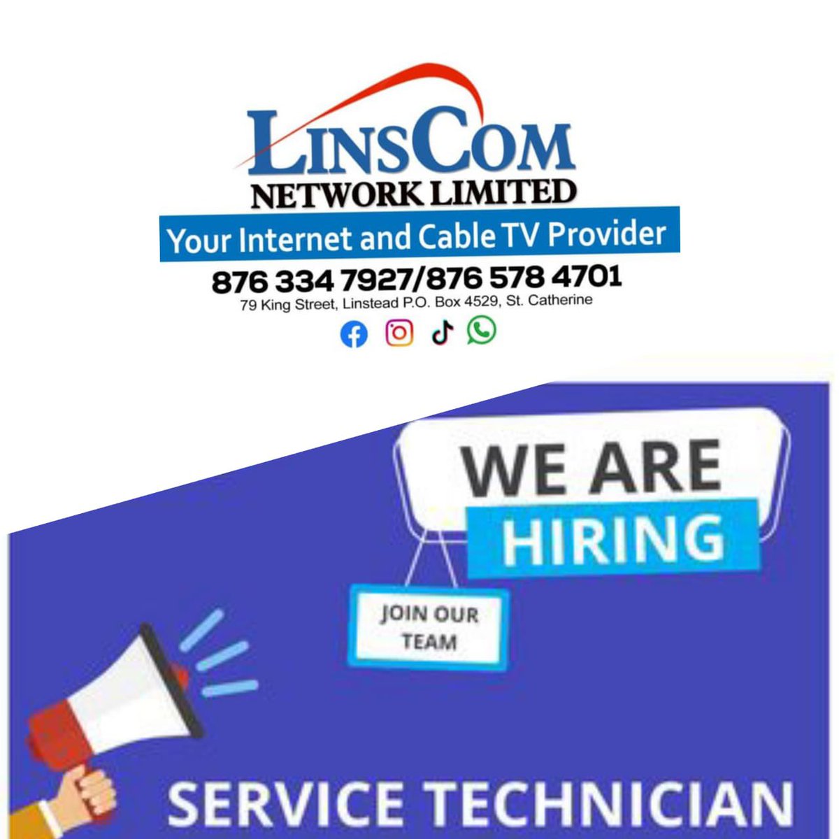linscomnetwork's tweet image. We are seeking a talented young person who have a passion for fixing technical issues and able to work with a team. Send your resume to lins_com@yahoo.com. Apply today #linstead #ewarton #bogwalk #stcatherine