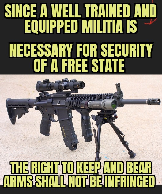 @SR71_addict @BBIC0N For those who aren't sure what that means, let me rephrase it for you. BTW, infringed means limited, taxed or otherwise controlled. That includes access, repair and making. #2A