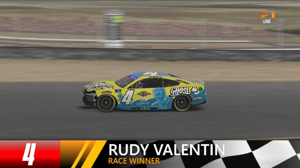 #HTLCup | Rudy Valentin, damage and all, brings home the win in Sonoma, ahead of Josh Gayman and Lilac Zier. The race marks Tombstone Motorsports' first win in their home competition since Talladega in Season 2, an almost 2 year wait. @HTLRacingLeague | @ABN_Studios