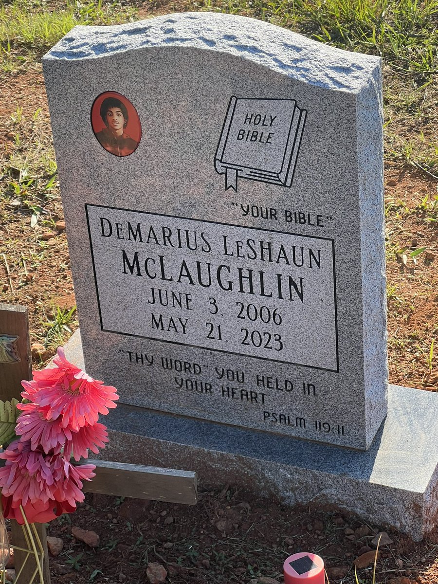 CJMac824's tweet photo. A year ago tomorrow my nephew was taken from us. 16 years old and I thought I would be able to come see him and his new tombstone and be ok but I’m not ok at all. I’m holding on as much as I can but this shit hurts. Love you dude #LongLiveAce https://t.co/I437IGx1q0